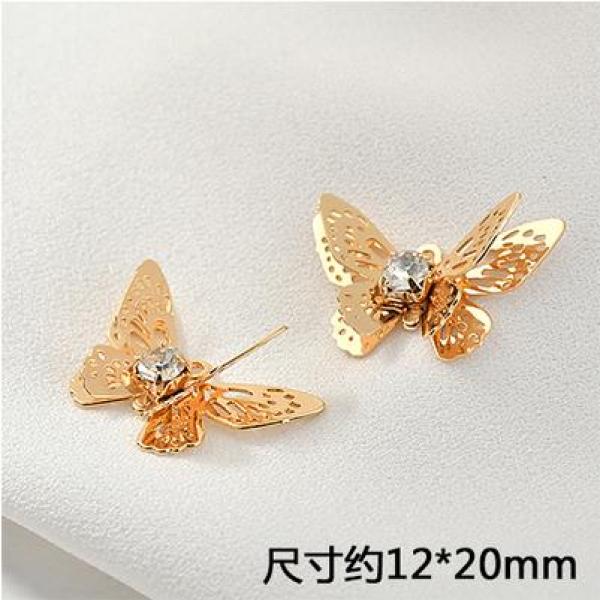 20pcs Zircon Butterfly Floating Locket Charms DIY Earring Accessory