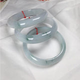 Burmese Jadeite 54-64mm Light Flower Bracelet Princess Jewelry