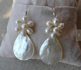 Natural Freshwater Pearl Dangle Earrings Wedding Women Jewelry