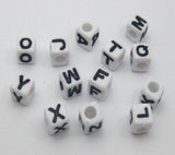 500pcs 6x6mm Alphabet Letter Acrylic Cube Beads for Bracelet Making