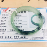 Natural Jadeite Bracelet Pure Green 54-62mm Two-Color Female Jade Bracelet