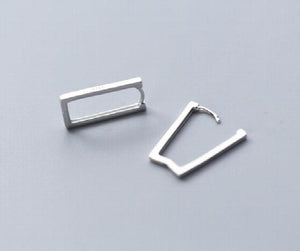 925 Sterling Silver Geometric Hoop Huggie Earrings