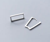 925 Sterling Silver Geometric Hoop Huggie Earrings