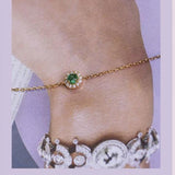 Small Inlaid Emerald Bracelet for Women