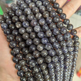 Purple Cordierite Iolite Round Bead Strand for DIY Jewelry Making