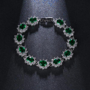 Vintage Flower CZ Women Wedding Bracelet Jewelry
