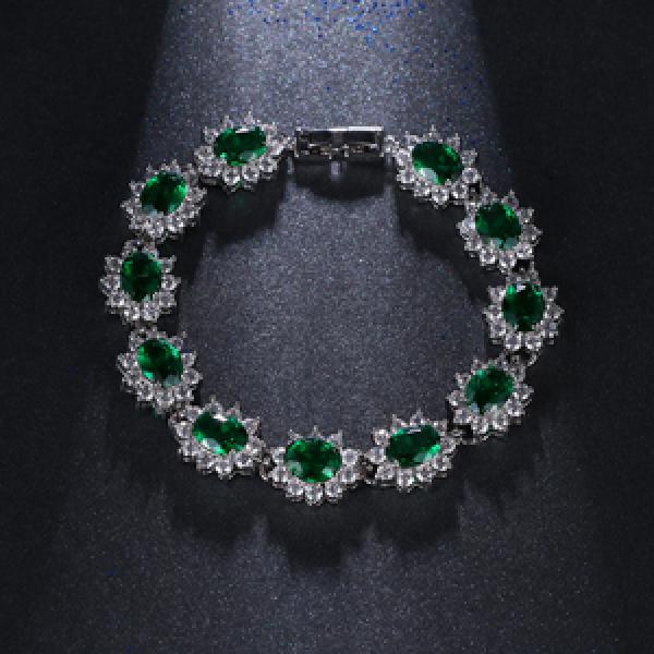 Vintage Flower CZ Women Wedding Bracelet Jewelry
