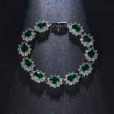 Vintage Flower CZ Women Wedding Bracelet Jewelry