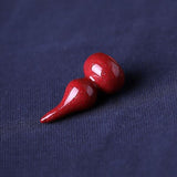 5A Natural Cinnabar Calabash Gourd Zinnober Vermilion Single Bead