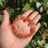 Red Carnelian Agate Bracelet Diamond Shape Faceted Beads Crystal Healing Stone