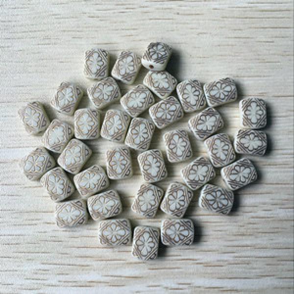 Antique Acrylic Cuboid Beads for DIY Jewelry Making
