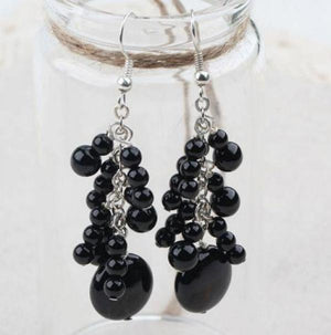 AA Gemstone Beadwork Agate Earrings with S925 Silver Hooks