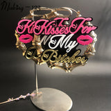 Personalized Name Hoop Earrings Bamboo Aretes Acrylic Hoop Earrings