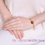 Red Jade Heart Bracelet Charm Bangle Amulet Gemstone Silver