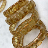 Yellow Citrine Stone Beads Bracelet Natural Gemstone Jewelry