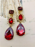 Crystal Embellished Pearl Wine Red Ear Clip