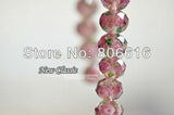 10*8MM Pink Inner Flower Rondelle Crystal Glass Beads Lot