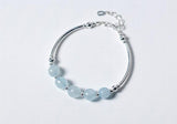 925 Silver Beads Crystals Cuff Bracelet GTLS486