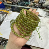 6mm Peridot Round Stone Beads Bracelet for Women and Men