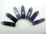 Quartz Fluorite Crystal Pillar Pendant for Jewelry Making, 8pcs