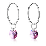 925 Silver Crystal Hoop Earrings for Women - Anniversary Jewelry