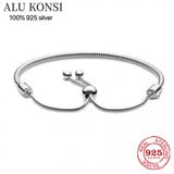 925 Silver Snake Chain Bracelet for Women Charm DIY Jewelry