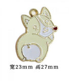 50pcs Cartoon Corgi Dogs Necklace Earrings Key Chain Charms DIY Jewelry Making