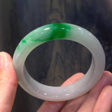 Zheru Jewelry Natural Burmese Light Green Jade Light Purple 54-64mm Bracelet