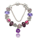 European Flower Beads Charm Bracelet for Women