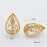 Vintage Rose 18K Filled Dangle Earrings Hollow Carved Wedding Party Jewelry