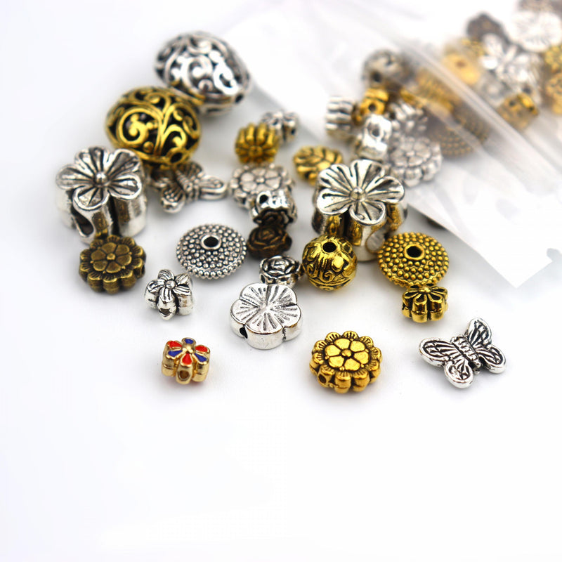 100pcs Butterfly Vintage Metal Spacer Beads for Jewelry Making