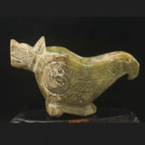 Old Natural Jade Hand Carved Dragon Cup Brush Washer