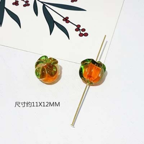 DIY Persimmon Fruit Earring Charms 3D Glasses Accessories 12mm 40pcs