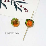 DIY Persimmon Fruit Earring Charms 3D Glasses Accessories 12mm 40pcs