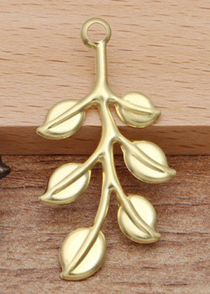 100pcs 19x37mm Gold/ Silver Plated Leaf Filigree Brass Pendant Charms