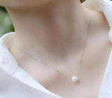 925 Silver Freshwater Pearl Pendant Necklace Jewelry