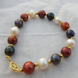 8-9MM South Sea Chocolate Pearl Bracelet 7.5-8inch 14KG