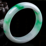 Zheru Jewelry Green Burmese Jade Bracelet 54-62mm