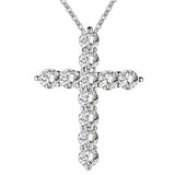 Princess Cut CZ Cross Pendant Necklace for Women