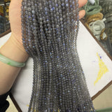 Natural Dark Labradorite Round Beads for Jewelry Making DIY Bracelet