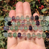 Colorful Fluorite Quartz Stone Beads Column Loose Beads  DIY Bracelet