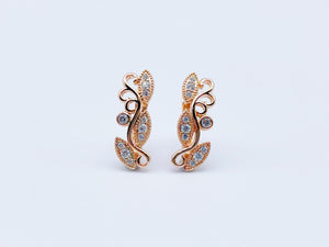 Rose Cut Out Flower Vine Shaped Drop Earrings for Wedding Party