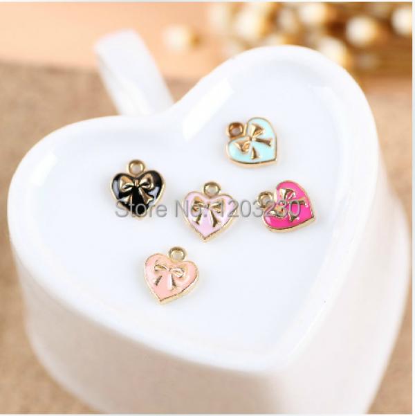 Alloy Metal Bows with Love Pendants 50pcs/lot
