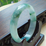 Zheru Natural Burmese Jade Two-Tone Bracelet 54-64mm