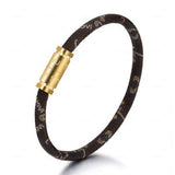 Titanium Steel Lettering Magnetic Couple Bangle Bracelet