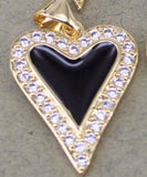 10pcs Red Enamel Heart Pendant with CZ - Jewelry Making