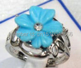 Green Bead Flower Stone Ring Sizes 7,8,9