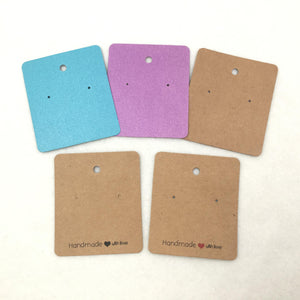 100pcs Colorful Blank Earring Cards 7*6cm Jewelry Packaging Labels