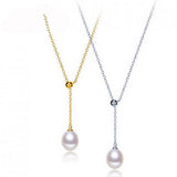 Freshwater Pearl Necklace Adjustable Pendant 925 Sterling Silver Jewelry