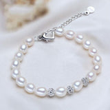 Pearl Zircon Crystal Charm Bracelet